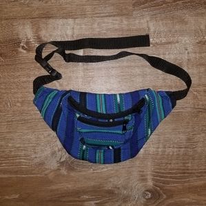 Fanny Pack Boho Stripe Green Blue